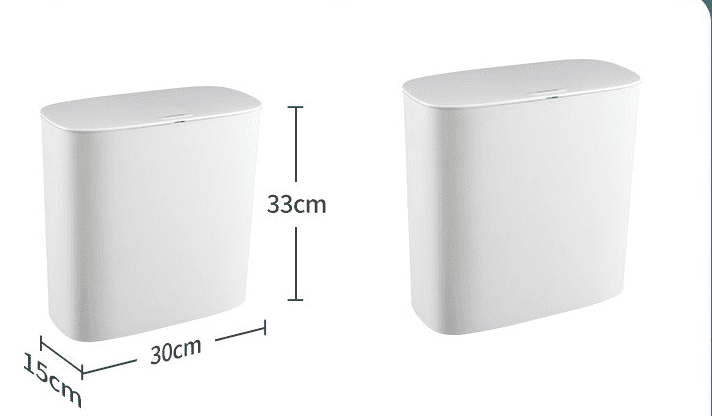 White ABS Bathroom 10L Montion Detect Slimline Rubbish Bin.